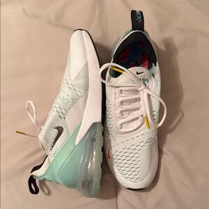 Nike Air Max 270 White and Light Green Sneakers